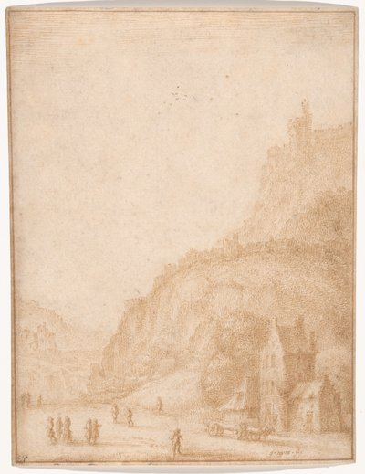 Landschap met Figuren en Paarden op de Voorgrond door Gillis Neyts