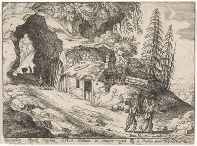 Landschap met Tobias en aartsengel Rafaël door Gillis Peeters (I)