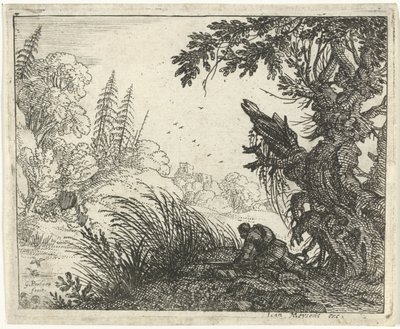 Landschap met een jager door Gillis Peeters (I)