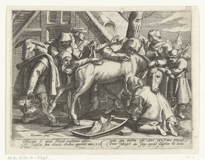 Het wassen van de ezel door Gillis van Breen