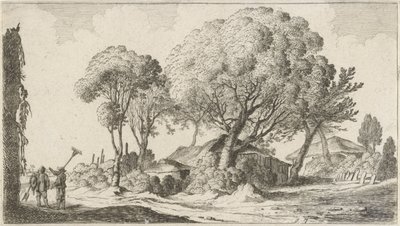 Boerderijen tussen bomen door Gillis van Scheyndel (I)