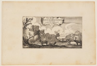 Titelpagina, uit Twaalf landschappen met figuren door Gillis van Scheyndel
