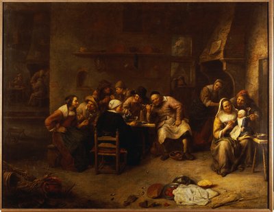 Boeren drinken en roken in een herberg door Gillis van Tilborgh