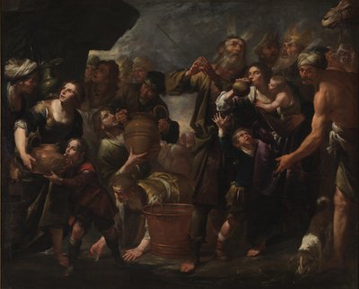 Mozes die water uit de rots put door Gioacchino Assereto
