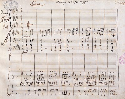 Handgeschreven partituur door Gioacchino Rossini door Gioachino Rossini