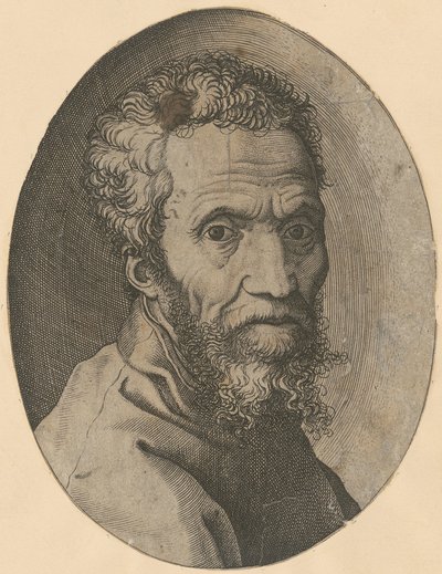 Portret van Michelangelo door Giorgio Ghisi