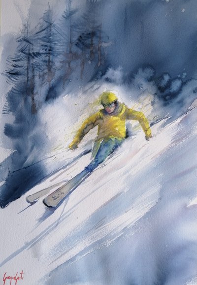 Actie bij het alpineskiën door Giorgio Gosti