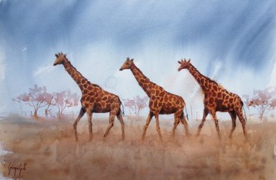 Safari-giraffentrio door Giorgio Gosti