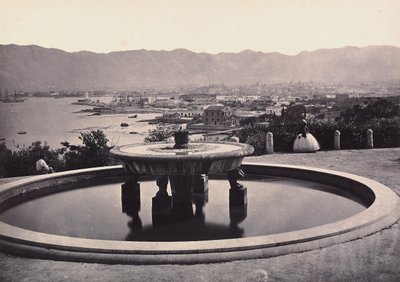 Panorama vanaf de Villa Belmonte met de fontein, Palermo door Giorgio Sommer