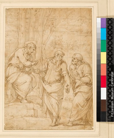 Christus benoemt Petrus tot zijn opvolger, 1500-1599 door Giorgio Vasari