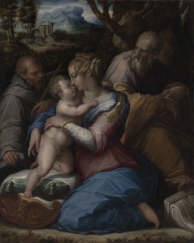De Heilige Familie met Sint-Franciscus door Giorgio Vasari