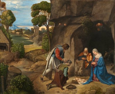 Italiaans: Allendale Aanbidding van de Herders door Giorgione