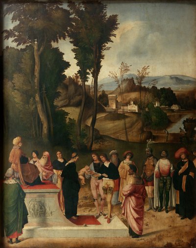 Engels: Mozes op de vuurproef De vuurproef van Mozes door Giorgione