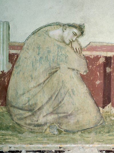 Verschijning van St. Franciscus aan St. Antonius, fresco (detail), Basiliek van Santa Croce, Bardi-kapel, Florence, 1325-1330 door Giotto (c.1266 1337)