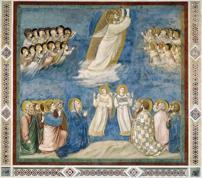 Hemelvaart van Christus, (detail) uit Leven en Passie van Christus, door Giotto door Giotto (c.1266 1337)
