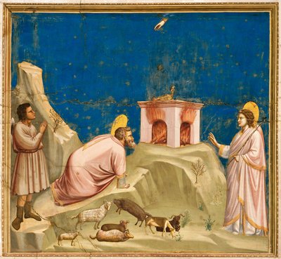 Italië, Padova, Engel kondigt Joachim aan dat hij vader zal worden door Giotto (c.1266 1337)