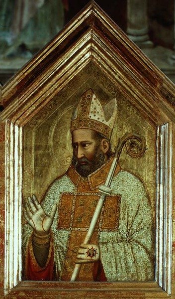 Heilige van het St. Reparata Polyptiek (midden rechter paneel) (detail) door Giotto (c.1266 1337)