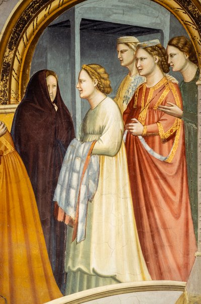 De ontmoeting bij de Gouden Poort, ca.1305 (fresco) Poort in Jeruzalem, detail, ca.1305 (fresco) door Giotto (c.1266 1337)