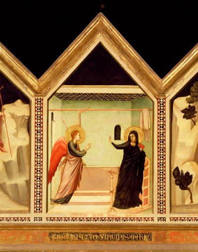 Annunciatie, uit de St. Reparata polyptiek (detail) door Giotto di Bondone