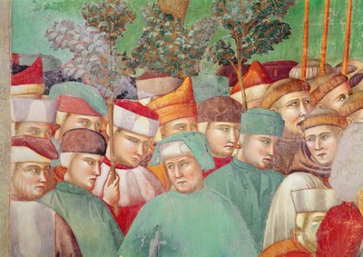 St. Clara omhelst het lijk van St. Franciscus (detail) door Giotto di Bondone