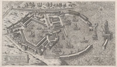 Speculum Romanae Magnificentiae: Haven van Rome, 1581 door Giovanni Ambrogio Brambilla