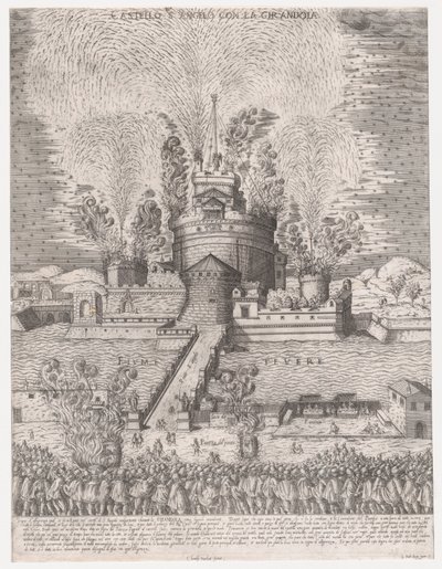 Speculum Romanae Magnificentiae: De Girandola bij het Castel Sant