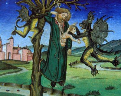 Opgehangen Judas, Bijbel Nieuwe Testament door Giovanni Ambrogio de Predis