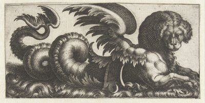 Gevleugelde zeehond met een soort zadel op zijn rug door Giovanni Andrea Maglioli
