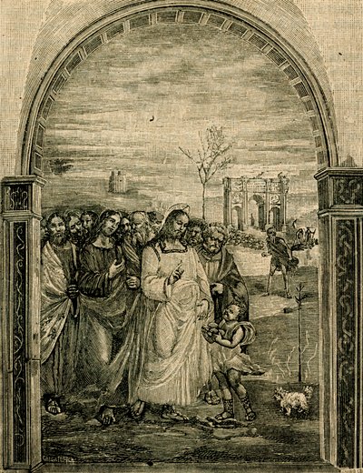 Vermenigvuldiging van broden en vissen, fresco door Sodoma, refter van Sant