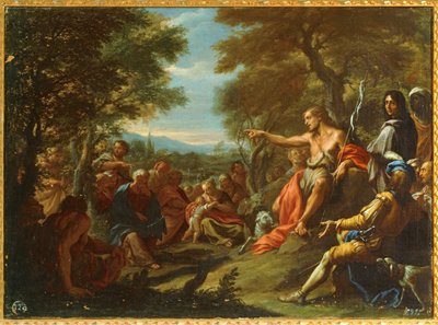 Johannes preekt (schilderij) door Giovanni Antonio Bazzi Sodoma
