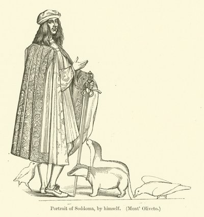Zelfportret van de Italiaanse schilder Il Sodoma door Giovanni Antonio Bazzi Sodoma
