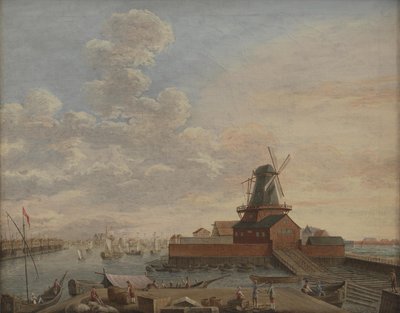 De marinewerven in Christianshavn door Giovanni Antonio Cesari