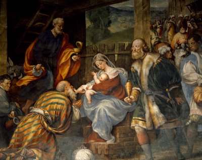 Aanbidding der wijzen door Giovanni Antonio Pordenone