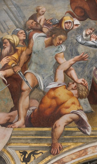 Middenbeuk, Eerste Zuidelijke Span, Christus aan het kruis genageld, De Pordenone door Giovanni Antonio Pordenone