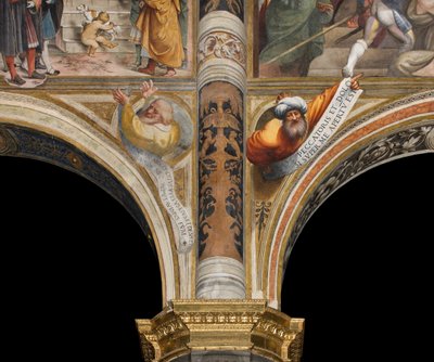 Centrale schip, Derde en vierde zuidelijke overspanning Plume, IL Pordenone 1520, Bustes met profeten door Giovanni Antonio Pordenone