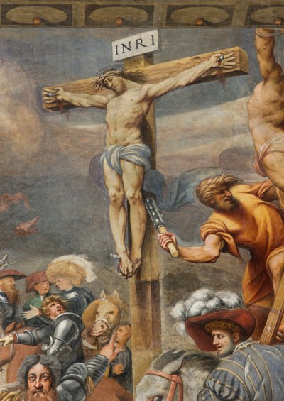Counterfaccata, IL Pordenone, Kruisiging 1520-21, Detail door Giovanni Antonio Pordenone