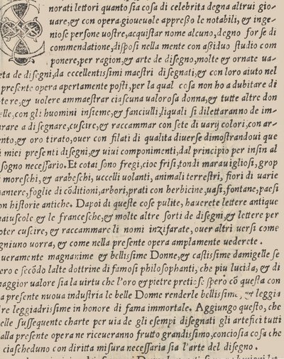 Essempio di recammi, titelpagina verso door Giovanni Antonio Tagliente