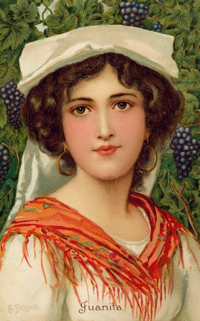 Portret van een vrouw met een druivenrank door Giovanni Barbaro