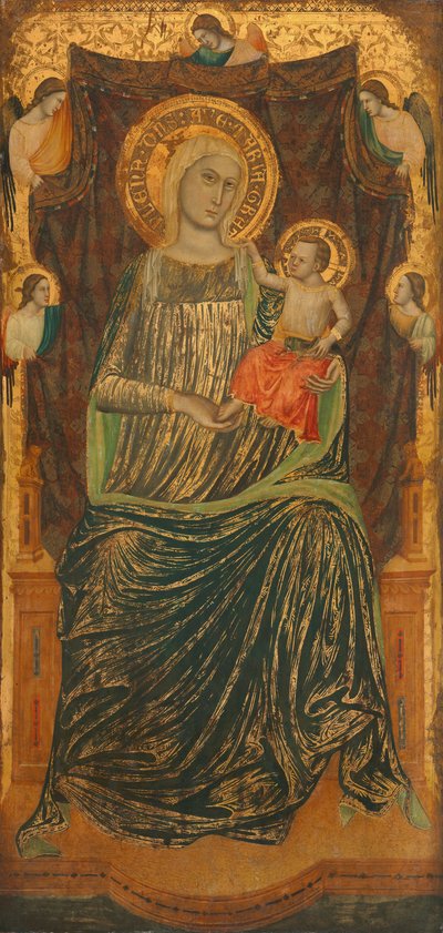 Madonna en kind met vijf engelen door Giovanni Baronzio