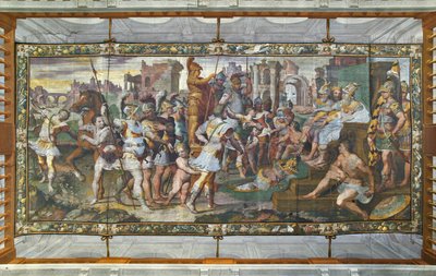 Ulysses en Ajax strijden om de wapenrusting van Achilles voor de rechtbank, Ulysses Hall door Giovanni Battista Castello