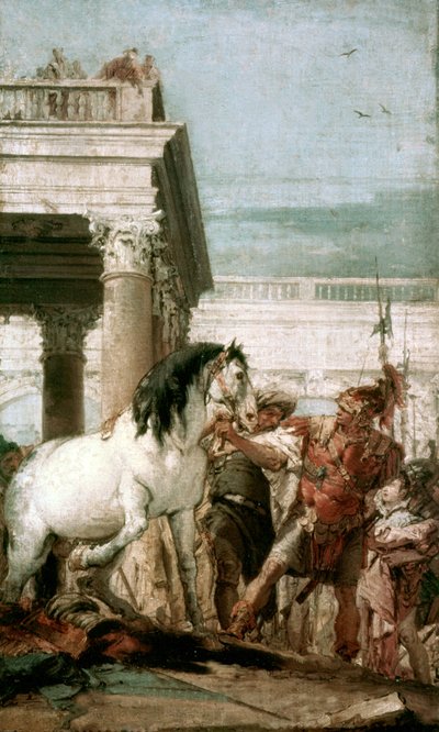 Alexander de Grote en zijn paard Bucephala door Giovanni Battista (1696 1770) Tiepolo