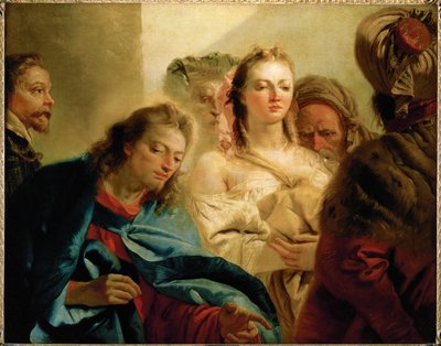 Christus en de overspelige vrouw ... door Giovanni Battista (1696-1770) Tiepolo