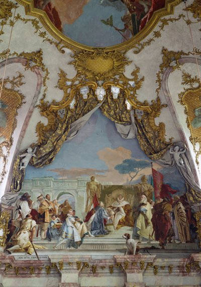 Detail van de plafondschildering, Keizerzaal Kaisersaal, Residentie Wuerzburg ... (fresco) door Giovanni Battista (1696-1770) Tiepolo