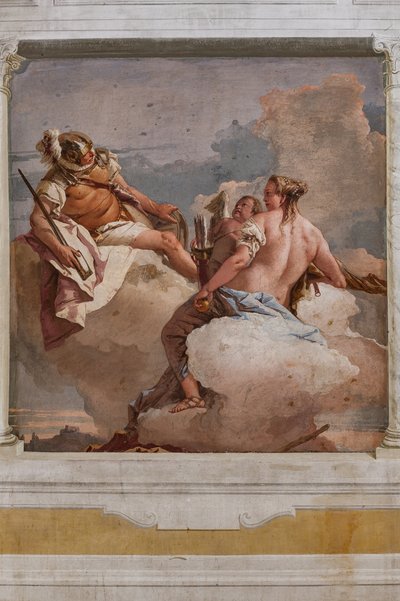Gastverblijven, de kamer van Olympus: "Mars, Venus en Eros" door Giovanni Battista Tiepolo