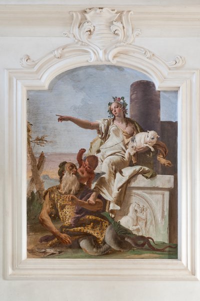 Onschuld stuurt Bedrog weg door Giovanni Battista Tiepolo
