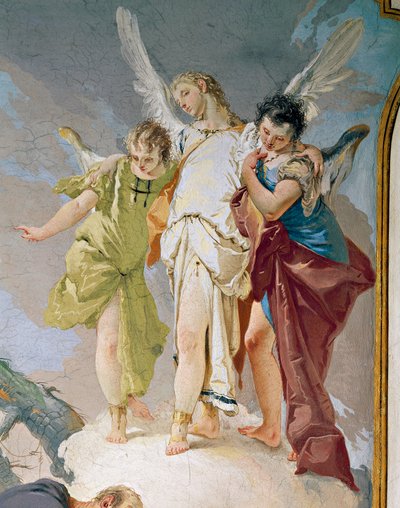 Abraham en engelen (detail) door Giovanni Battista Tiepolo
