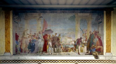 De Koning van Frankrijk Hendrik III ontvangen in Venetië door Federico Contarini in 1574 door Giovanni Battista Tiepolo