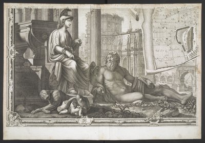 Figuren en sculpturen, uit Nuova Pianta di Roma, data in luce de G. Nolli door Giovanni Battista (after) Nolli