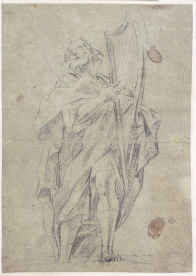 Koning David met zijn harp door Giovanni Battista Beinaschi