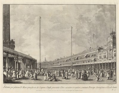 Processie op Sacramentsdag op het Piazza San Marco, 1763-1766 door Giovanni Battista Brostoloni